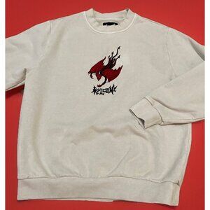 Welcome Skateboards Diver Sweatshirt Unisex M Moon Embroidered Crew Neck Logo